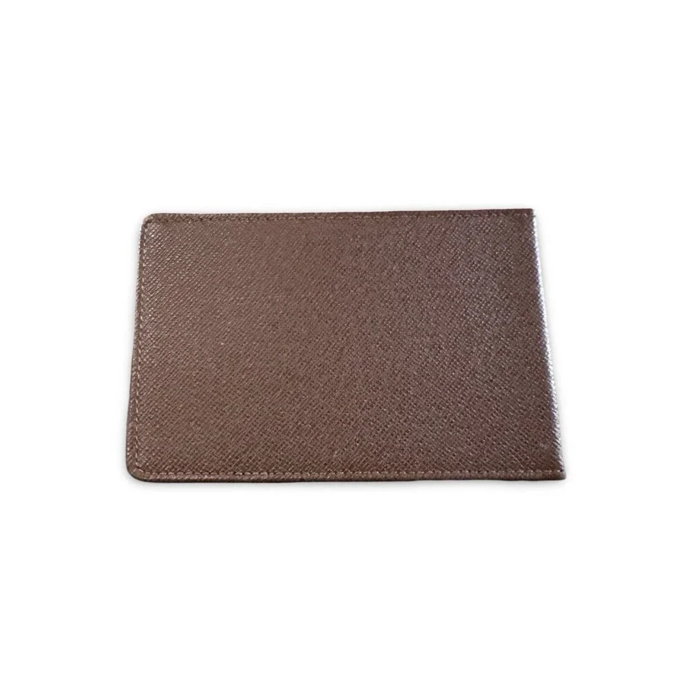 Louis Vuitton Brown Taiga Leather Bifold Pass ID Card Case Holder Brown(5)